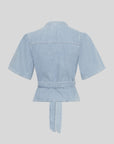 MSCHINGRID LIS 2/4 DENIM BELT SHIRT - BLUE