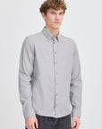 CFANTON LS BD 0159 brushed shirt - mid grey melange
