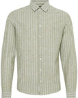 CFANDRÉ LINEN SHIRT - GREEN STRIPED