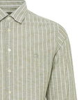 CFANDRÉ LINEN SHIRT - GREEN STRIPED