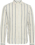 CFDYLAN STRIPED LINEN SHIRT - PLAZA TAUPE