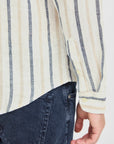 CFDYLAN STRIPED LINEN SHIRT - PLAZA TAUPE