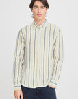 CFDYLAN STRIPED LINEN SHIRT - PLAZA TAUPE