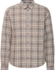 CFANTONS 0159 checked brushed shirt - black olive melange