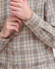 CFANTONS 0159 checked brushed shirt - black olive melange