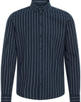 CFMACE LS BU CHECKED SHIRT - NAVY STRIPE