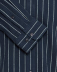 CFMACE LS BU CHECKED SHIRT - NAVY STRIPE
