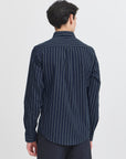 CFMACE LS BU CHECKED SHIRT - NAVY STRIPE