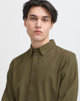 CFARSEN LS BU SHIRT - GREEN