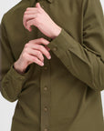 CFARSEN LS BU SHIRT - GREEN