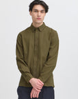 CFARSEN LS BU SHIRT - GREEN
