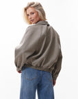 Check bomber - brown
