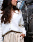 SARI SKIRT - VEG LEATHER ECRU