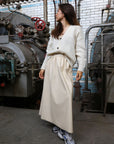 SARI SKIRT - VEG LEATHER ECRU