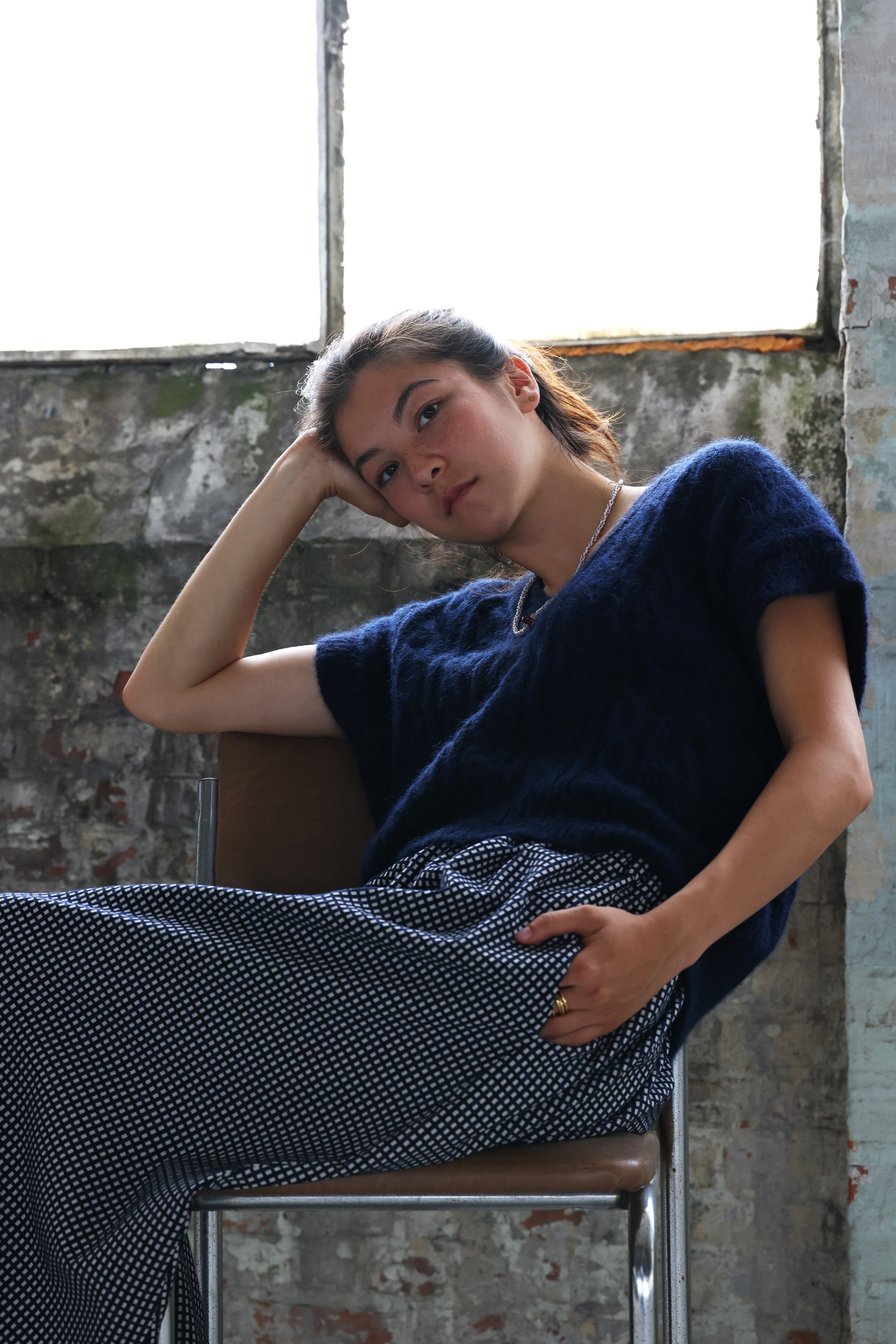SARI SKIRT - CARREAUX NAVY