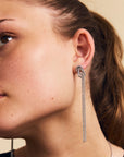 TINSEL FESTIVE EARRINGS - SILVER