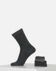 5 PACK BAMBOO SOCKS - GREY MELANGE